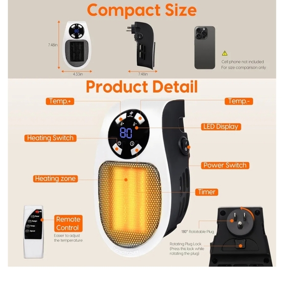 Elon Musk Plug in Electric Heater 2 Pack NEW - Picture 5 of 12